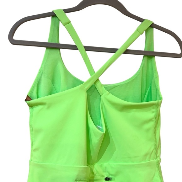 FP Movement Righteous Runsie Sz L Neon Lime Green Cutout Athletic Romper - Picture 6 of 11